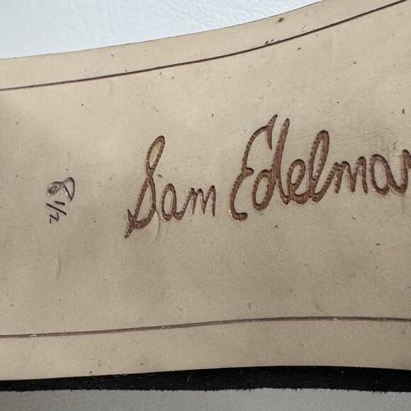 Sam Edelman Yancy Suede Ankle Strap Peep Toe Block Heel Sandals Black Womens 8.5 - Picture 13 of 16